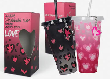 Valentine's Day Leopard Color-Changing Cups - Set of 2!